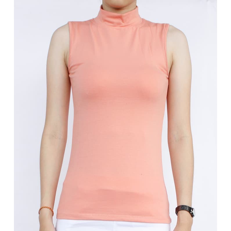 Tanktop Turtle Neck / Atasan wanita ABG / Dalaman Muslimah Murah Grosir-abu tua