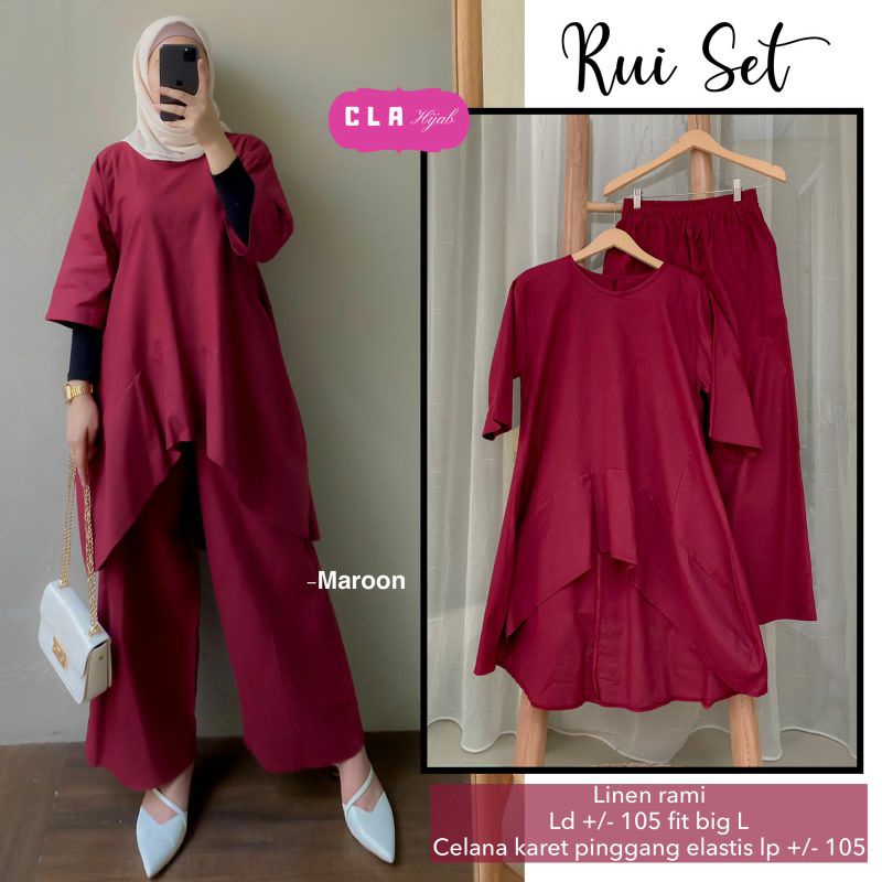 Rui Set by CLA - Setelan Atasan Tunik Celana Linen