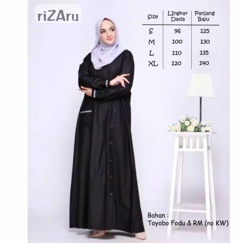 Gamis Kancing Saku depan Bahan Toyobo Fodu