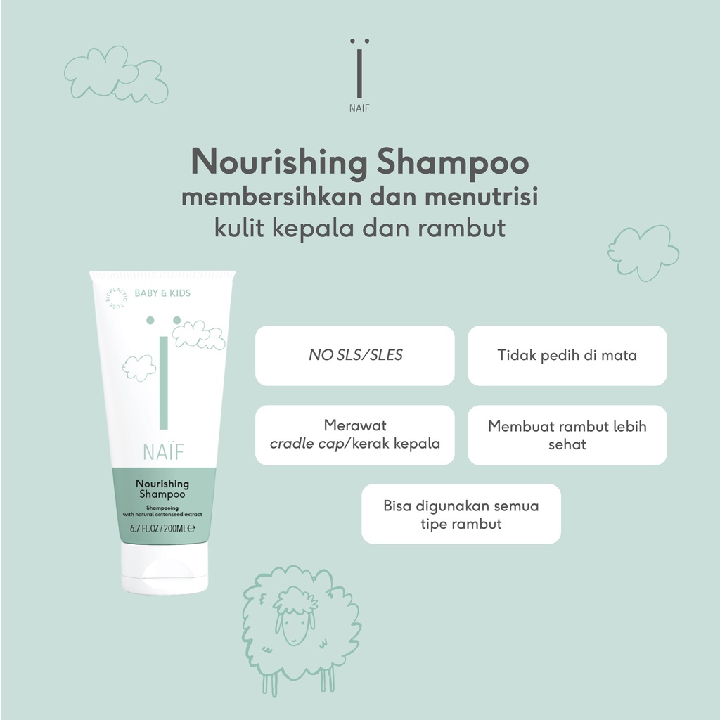 Naif Nourishing Shampoo With Natural Cottonseed Extract / Sampo Bayi - 200ml