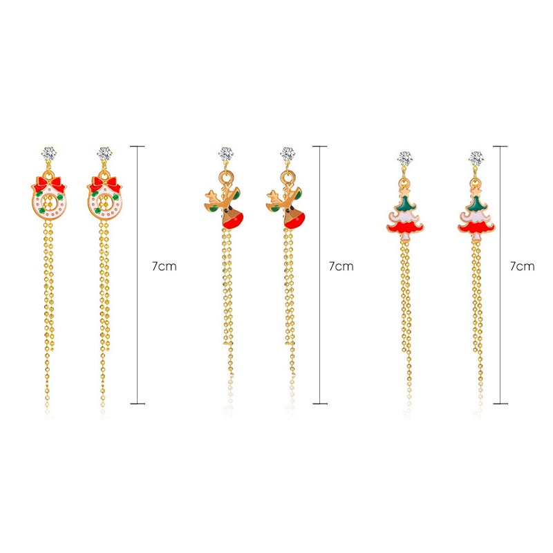 Sexy Women  Christmas Serial  Golden Tassal  Earrings Jewlry   Accessories