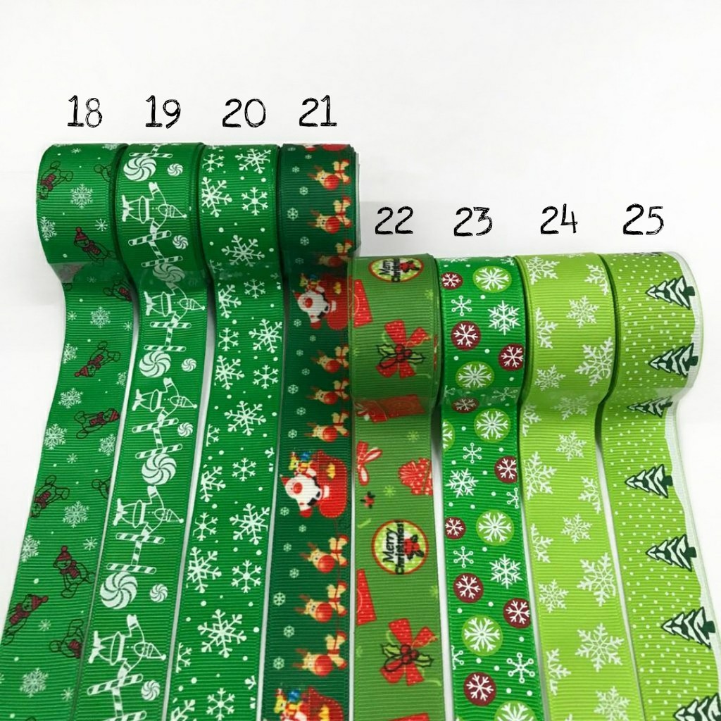 PITA KADO | PITA HAMPERS | PITA GROSGRAIN MOTIF NATAL 2,5 CM