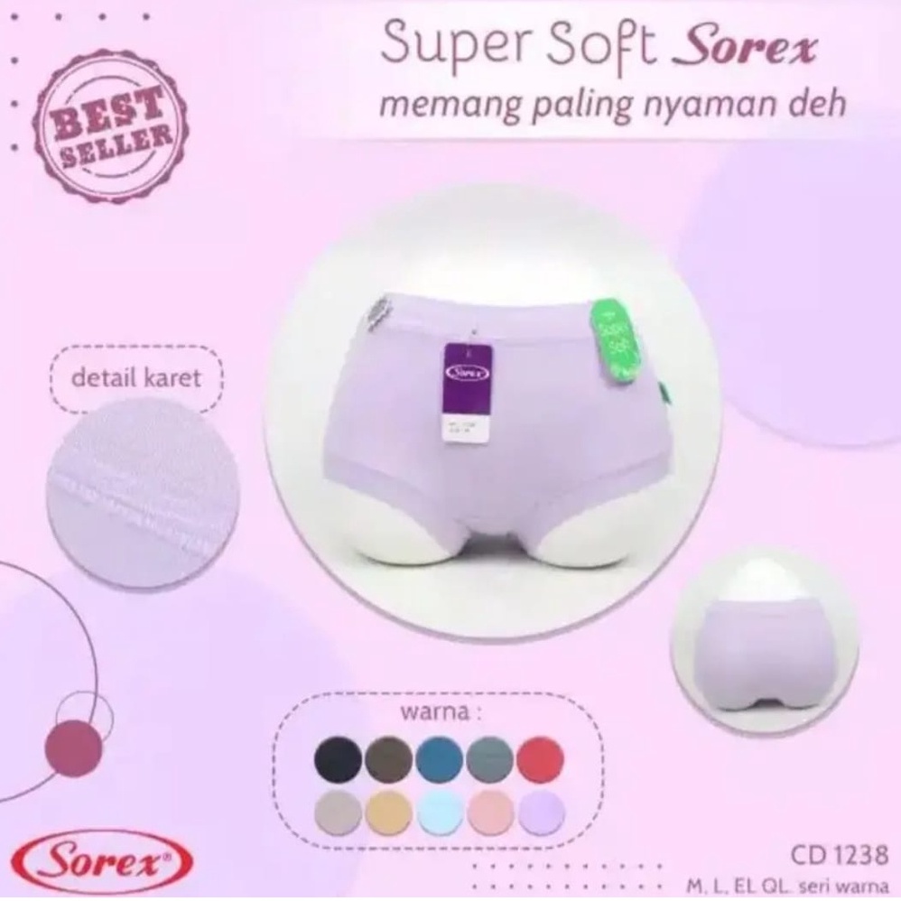 Celana dalam wanita sorex super soft 1238 asli promo isi 3 ,  pcs