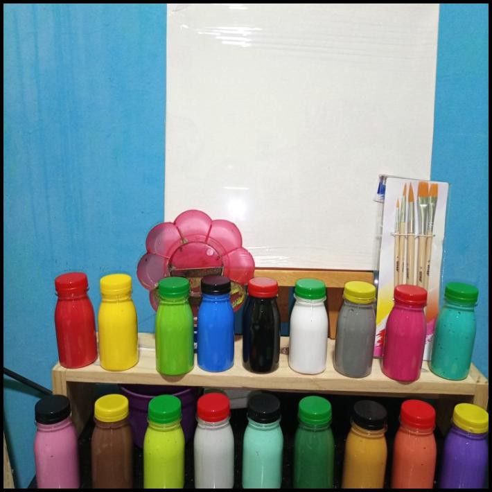 

Best Sale Paket Hemat Melukis(4 Botol Cat Akrilik+Bak Cat+5Kuas Lukis& Kanvas)