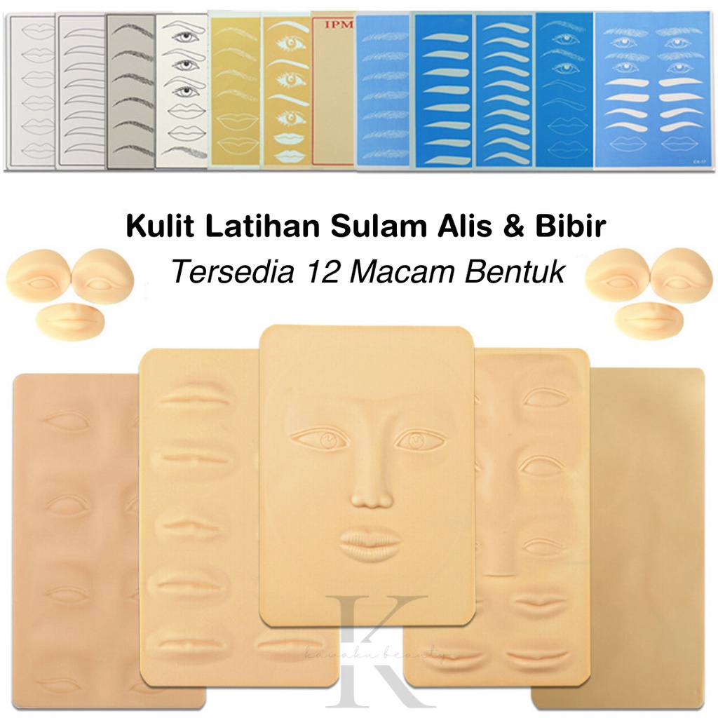 Kulit Latihan Sulam Alis / Bibir / PRACTICE SKIN Sheet