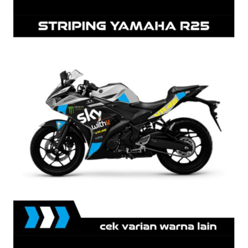 STRIPING MOTOR R25 SKY VR 46 / STIKER YAMAHA R25 MOTIF SKY MOTO GP
