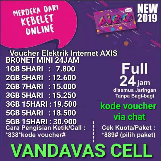 Paket Data Kuota Internet Axis Bronet Voucher Aigo Murah 24jam 1gb 2gb 3gb 5gb 8gb 12gb 16gb 24gb Shopee Indonesia