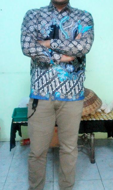Kemeja Batik Pria Sogan Cendrawasih