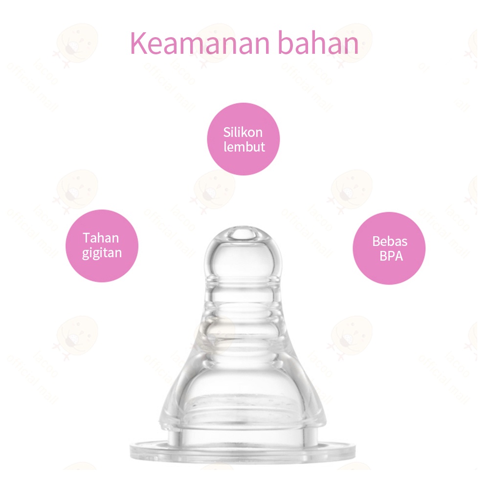 Lacoo Empeng Dot bayi slim neck Baby nipple BPA free