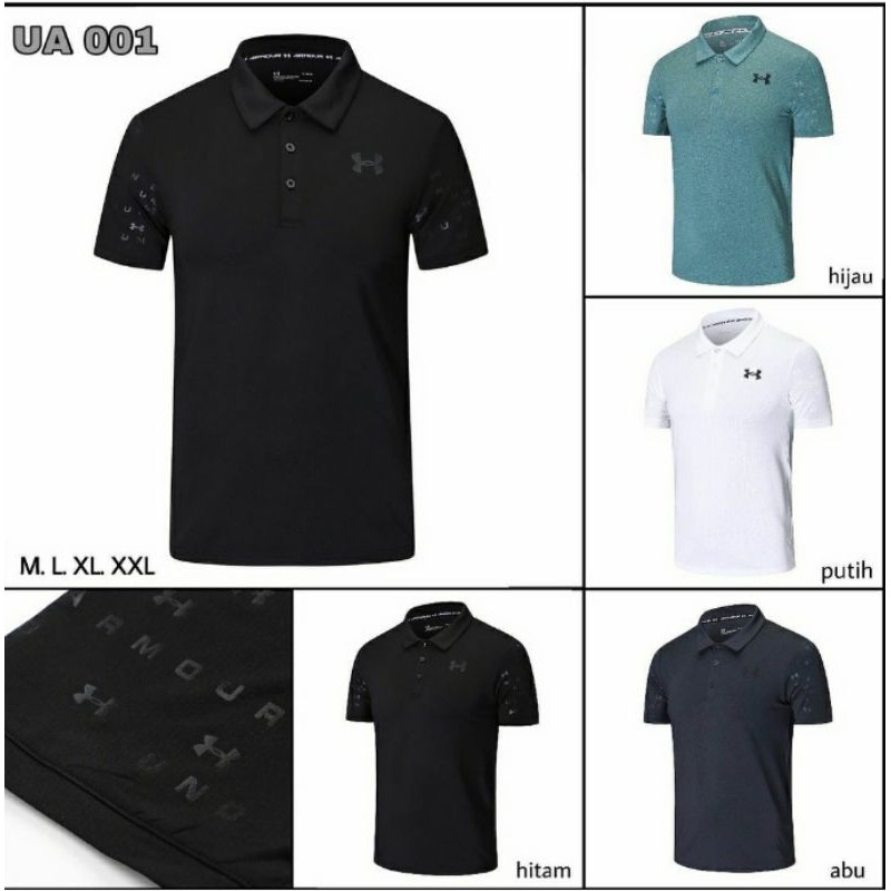 BAJU KAOS POLO TSHIRT UNDER ARMOUR EMBOSS PREMIUM HIGH QUALITY IMPORT