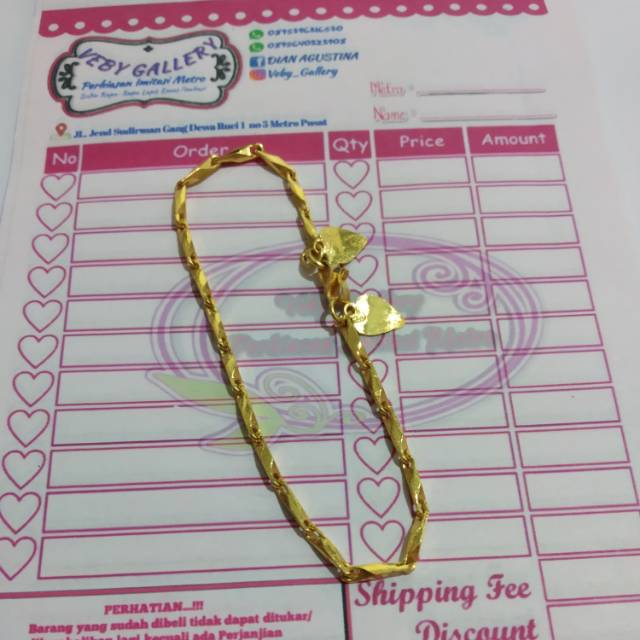 Gelang padi replika emas