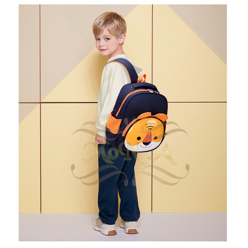 [MONA] Tas Ransel Anak Sekolah PG/PAUD  lucu keren Cowok motif timbul karakter kartun hewan 3 Dimensi Kualitas Import Premium -M0178