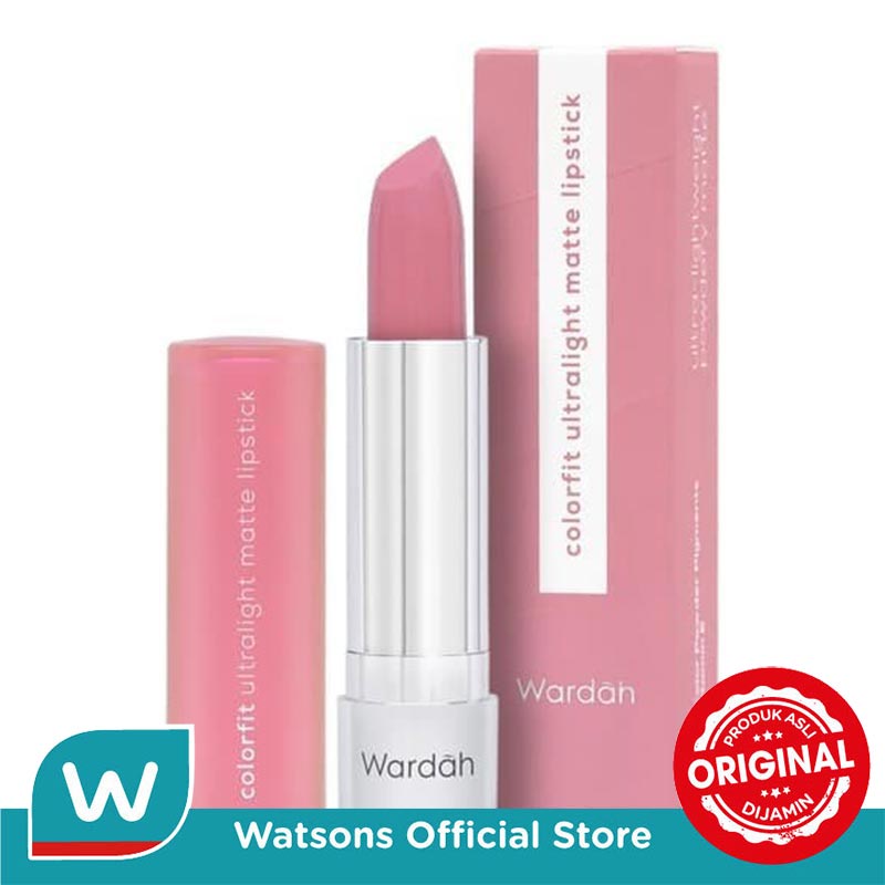 Wardah Colorfit Ultralight Matte Lipstick 01 Parfait Pink 4g