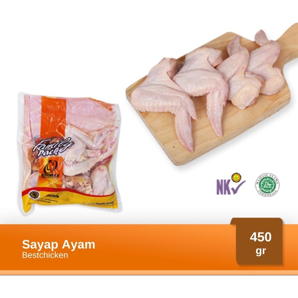 Daging Ayam Sayap Utuh 450gram Halal MUI