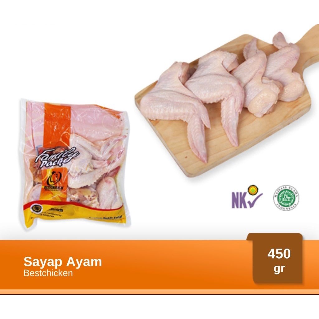 Daging Ayam Sayap Utuh 450gram Halal MUI