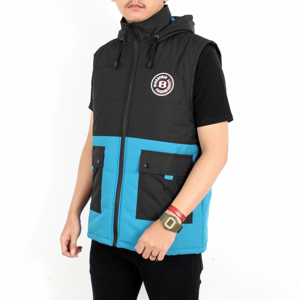 Rompi Pria Body vest hoodie taslan waterfroop terbaru blackfield