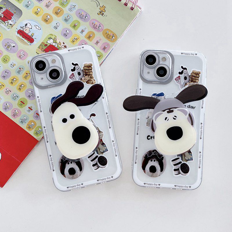 Funny Cute Dog Popsocket Soft Case iP iPhone 11 12 13 14 Pro Max 6 6S 7 8 + Plus X XR SE 2020 XS Max Casing