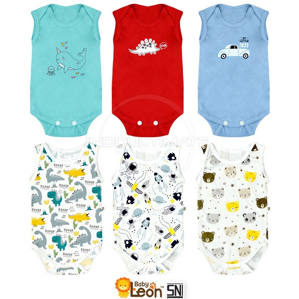 Jumper Bayi Kutung BABY LEON Jumsuit Lengan Kutung Anak Bayi Balita Bodysuit Baju Bayi BC-024SK