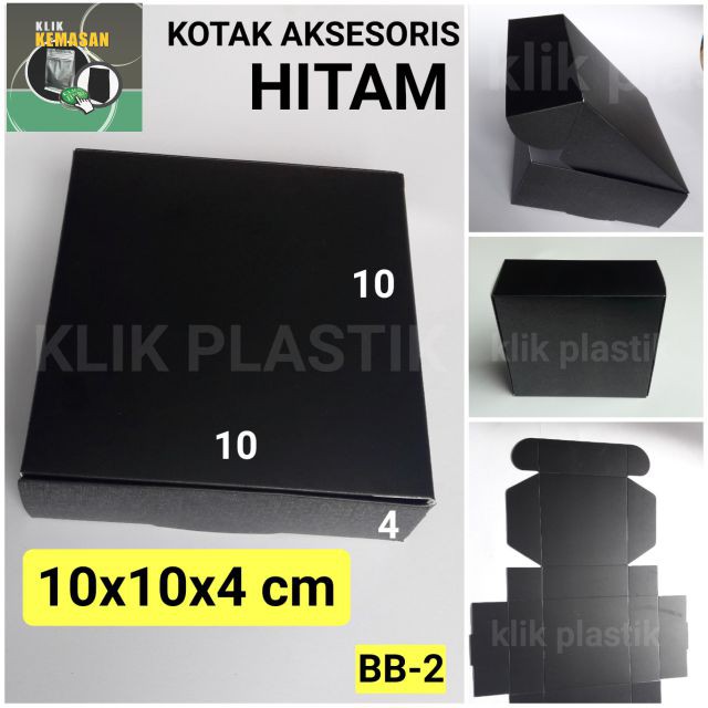 

KOTAK AKSESORIS HITAM 10x10x4/KOTAK SOUVENIR PILLOW BOX BUNGKUS KADO