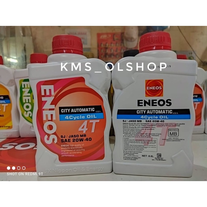 Oli Eneos Matic City Matic 4Cycle Oil 4T SAE 20W-40 0.8 Liter Pelumas Mesin Motor Scooter Oil 800 ml