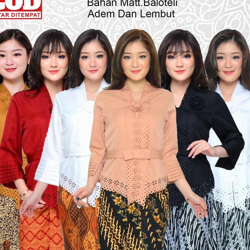 ♤ Atasan Kebaya Kutubaru Modern Mewah Warna Putih|Merah Maroon|Hitam|Coklat / Kebaya Wanita Dewasa E