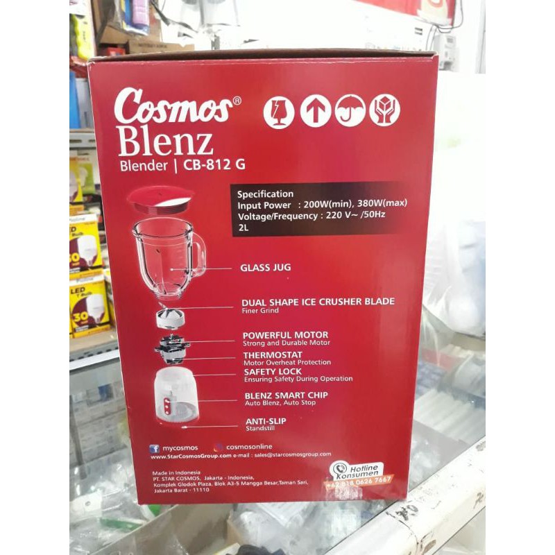 Blender Cosmos Blendz CB 812G kapasitas 2LT