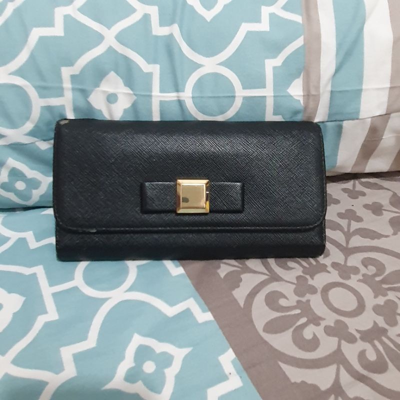 dompet charles and keith long wallet hitam black
