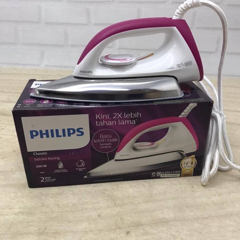 Setrika Philips HD-1173 Classic Setrika Kering Ceramic / Philips HD 1173 Dry Iron Alas ceramic