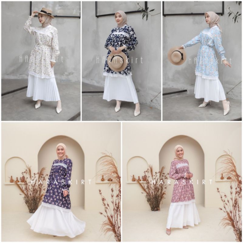 LONG TUNIK RAYON BUNGA ( HARASKIRT )