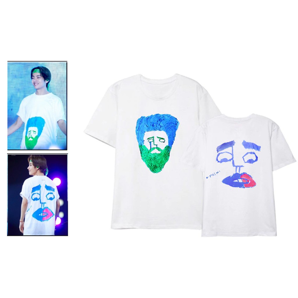 Kaos BTS Taehyung Muster Lukis DTF print