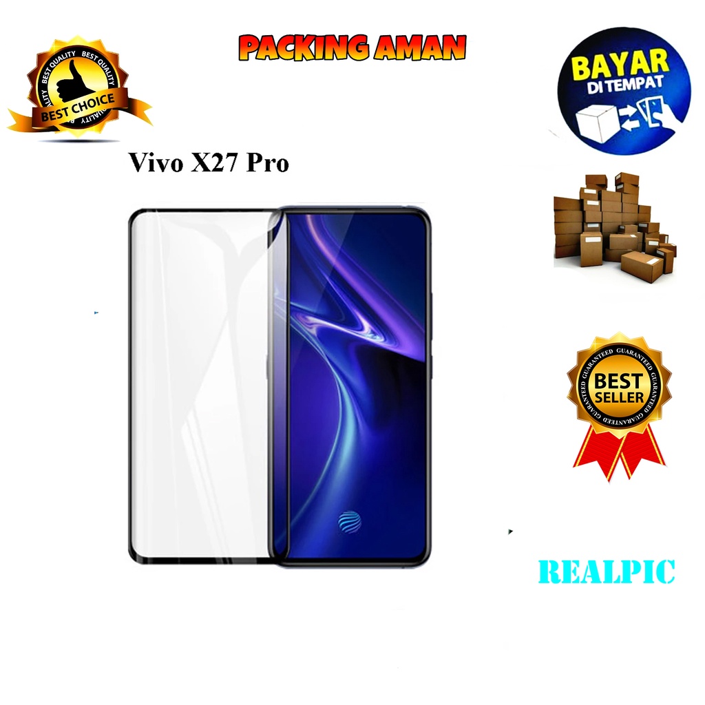 Tempered Glass Vivo X27 Pro Full Cover / Full Screen Protector Anti Gores