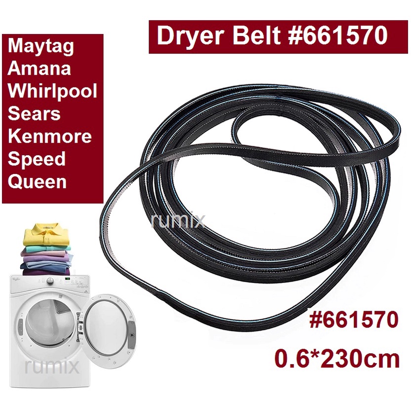 Belt Drum Dryer Mesin Karet 661570 Maytag Whirpool Speed Queen Unimac Ipso Huebsch Rubber Cuci Washer #661570