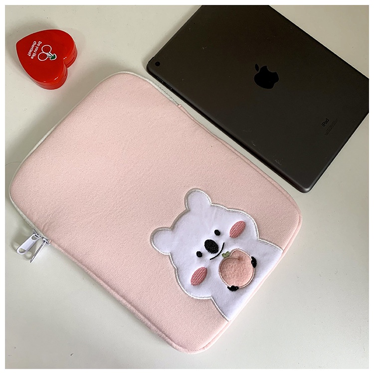 Sleeve Pouch Sarung Tas Bag Case Ipad Tab Tablet Macbook Air Pro Laptop Asus Acer Lenovo HP Huawei 11 12 13 14 15 inch Motif Gambar Tupai Squirrel Warna Biru Navy Pink Lucu Cute Murah Korean Model