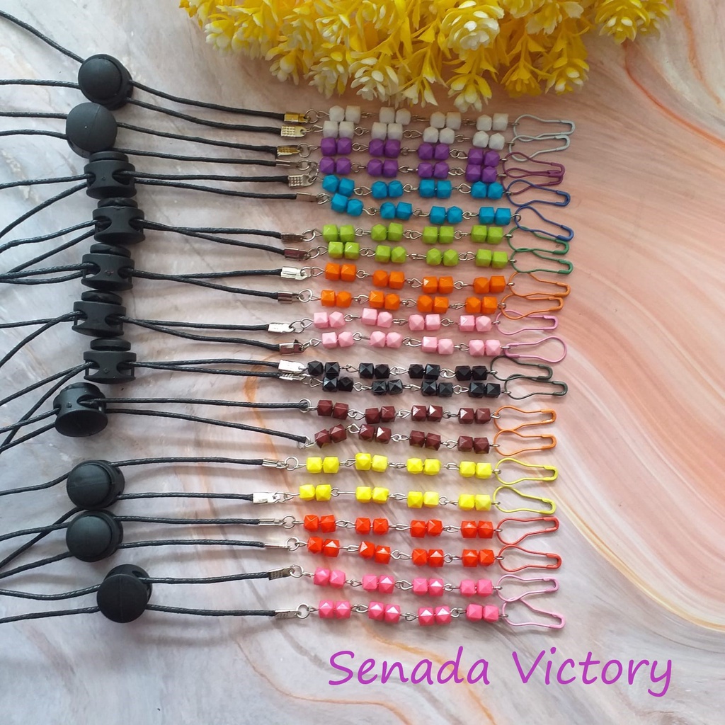 Senada Victory Tali Masker Manik Persegi 2 in 1 konektor Adjustable SVML003