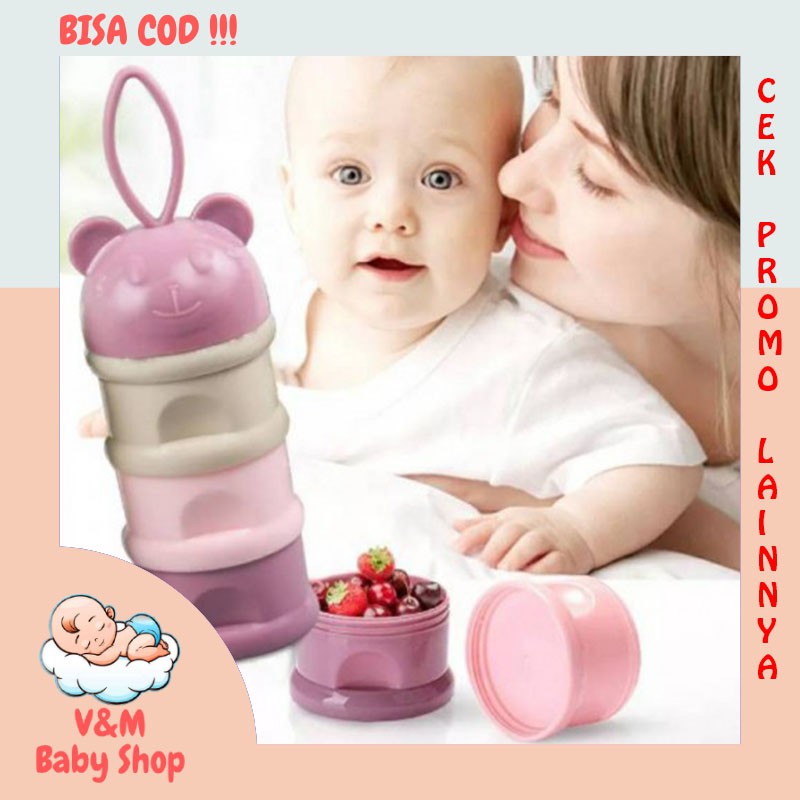 VnM004 | Tempat Susu Bubuk Dispenser Container Susu Travelling Bayi Praktis 3 Susun