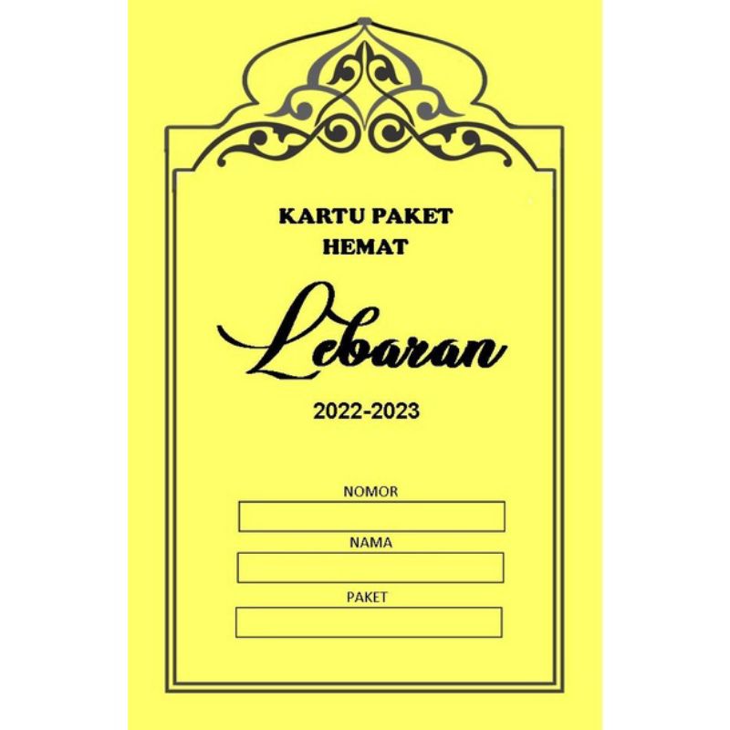 

KARTU PAKET LEBARAN /KARTU PAKET HARI RAYA MINGGUAN