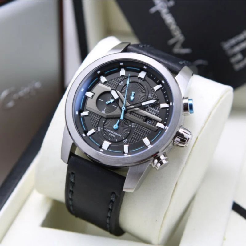 Jam Tangan Alexandre Christie AC 6562 Pria / AC6562 M Silver Black Original