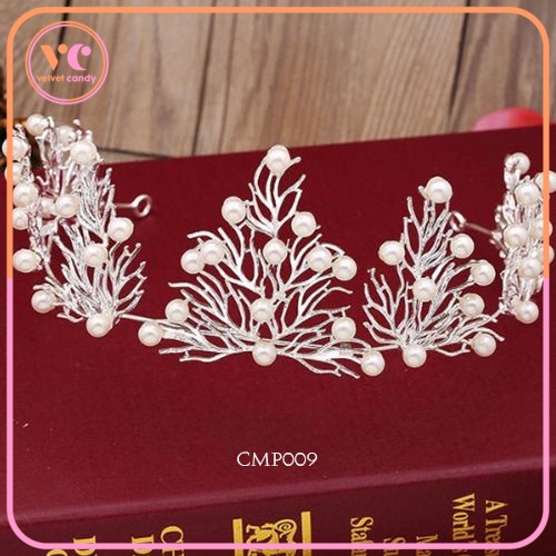 [READY STOCK] TIARA MAHKOTA CROWN MAHKOTA PESTA WEDDING PENGANTIN PUTIH WANITA CMP-AD009