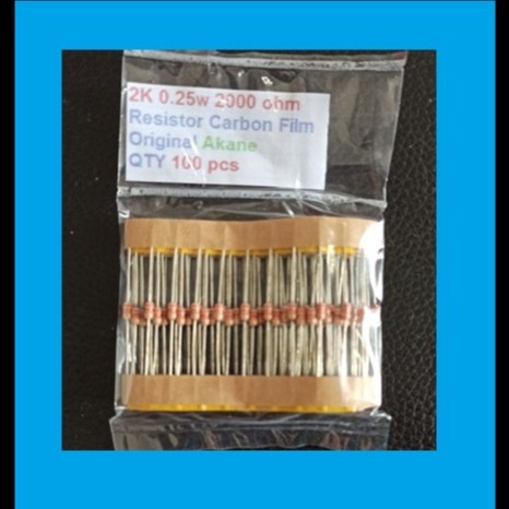 QTY 100 pcs 2K 0.25w 2000 ohm Resistor Carbon Film Original Akane