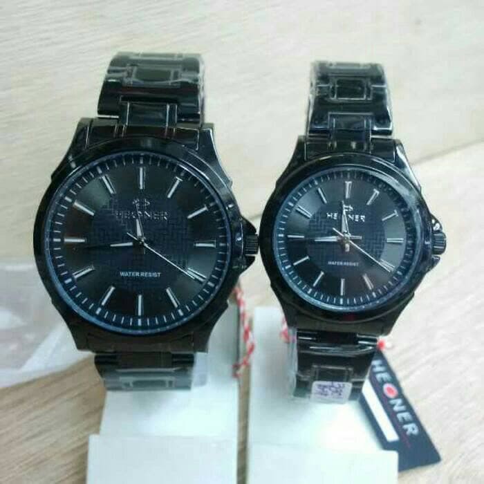 Limited JAM TANGAN COUPLE HEGNER 3901 BLACK ORIGINAL HARGA SATUAN Kekinian