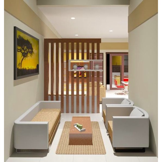 partisi pembatas ruangan kayu minimalis custom jakarta