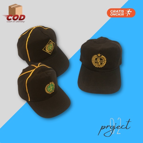 Topi Pramuka Siaga Pria Wanita Logo Bordir Gesper Karet