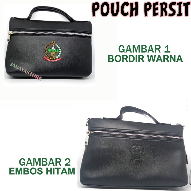 Tas Pouch Persit Kulit Asli Tas Pouch Persit Embos Tas Pouch Persit Bordir