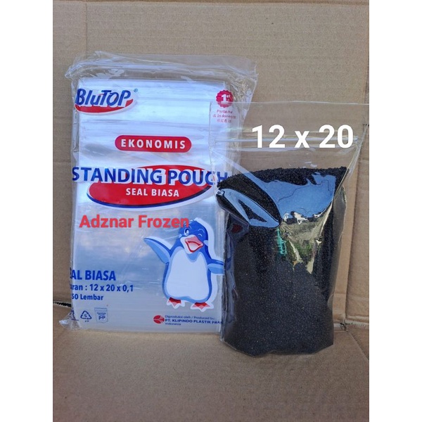 plastik standing pouch 12x20