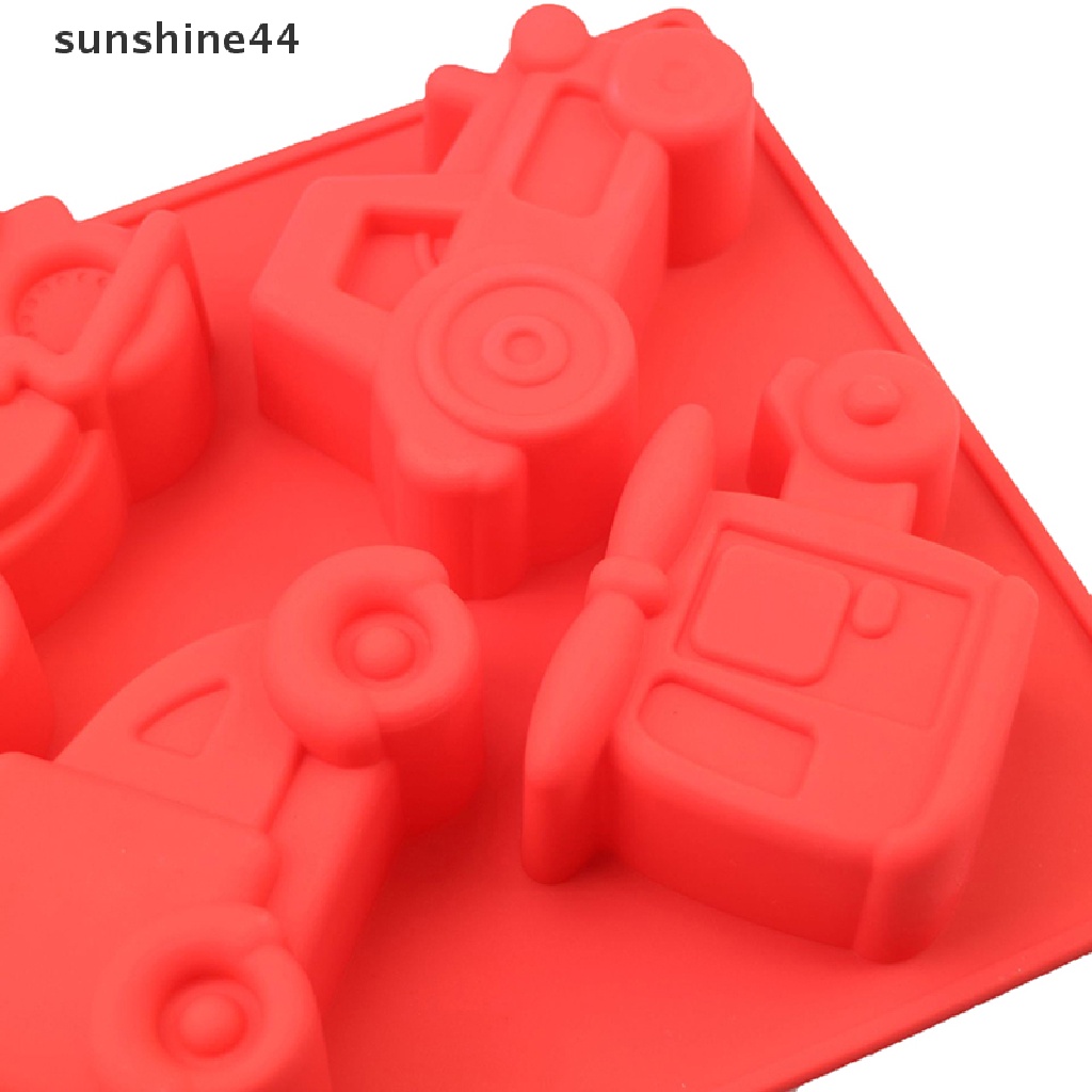 Sunshine 6pcs Cetakan Kue Bentuk Transportasi / Pesawat / Motor / Mobil / bus