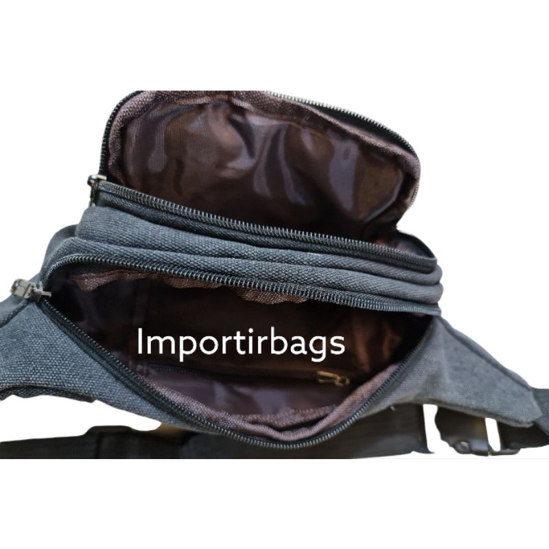 Importirbags !!! Tas pinggang pria / waistbag / weistbag waist bag selempang sling bag kanvas importirbags