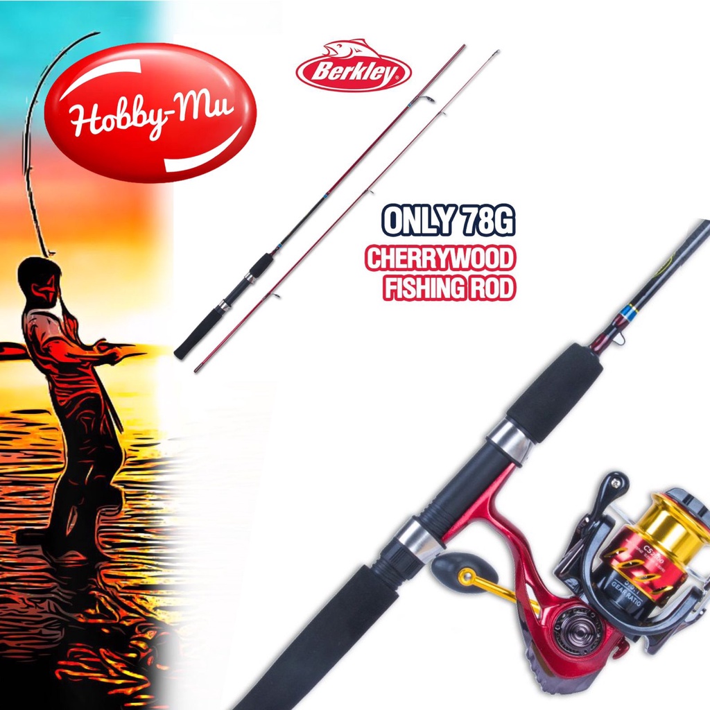 Joran Pancing Bahan Cherrywood Dengan Handle Eva - Berkley 1.8m
