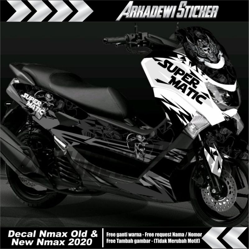 Decal nmax full body hitam putih / Decal Nmax old full body hitam putih