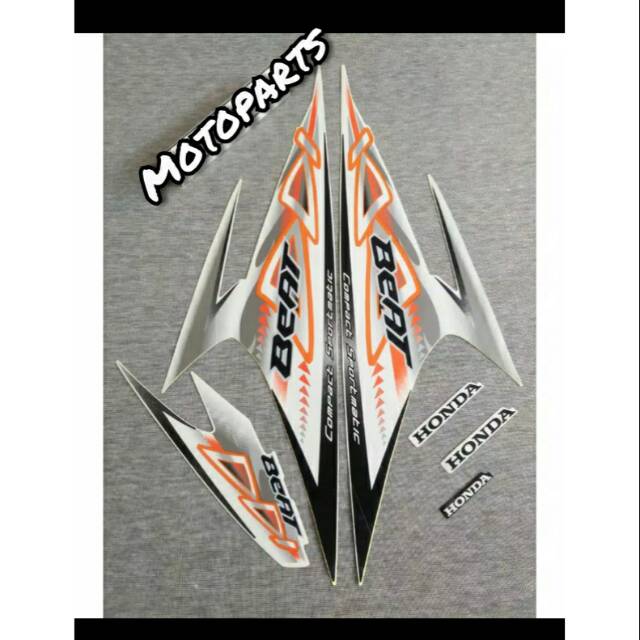 Stiker lis body honda beat karbu putih