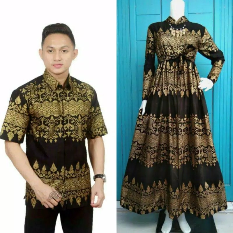 Batik Couple  Ld 104 Baju Batik Couple Maura Sania Ruffle Ori Ndoro Jowi Dnt All Size